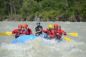 Rafting on the Arve river in Chamonix