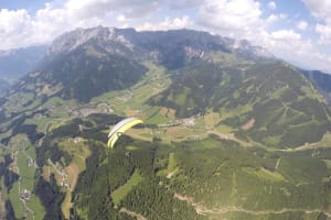 Tandem Paragliding flight over Werfenweng close to Salzburg, Bischofshofen