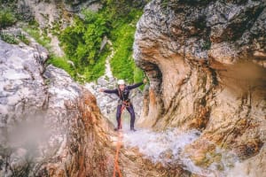 Sporty canyoning in Fratarica from Bled