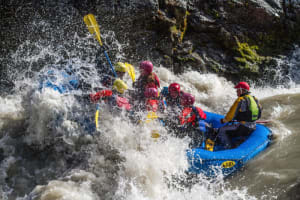 Whitewater excursion down the East Glacial River, Northeastern Region of Iceland