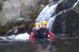 Descent of the canyon of the Haute Besorgues in Ardèche