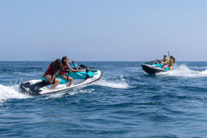 Guided jet ski excursion from Badalona port to Barcelona
