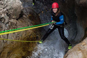 Canyoning in the Barranco de Bolulla or l'Estret de Les Penyes, Alicante