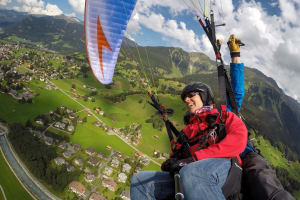 Tandem Paragliding over Klosters from the Gotschnagrat