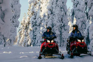 Découverte de la motoneige dans la forêt arctique depuis Rovaniemi