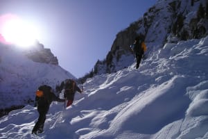 Schneeschuhwanderung auf den Gipfeln von Chamonix-Mont-Blanc