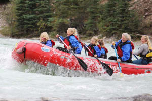 Family-fun guided whitewater rafting from Jasper down the Athabasca River