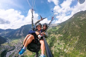 Tandem Paragliding Flight over Verbier in Valais