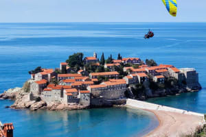 Tandem Paragliding Flight in Sveti Stefan from Budva