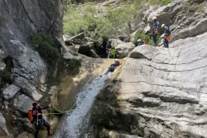 Canyoning in Gours du Ray canyon in the Verdon