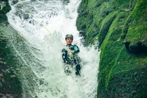 Canyoning in the Escales canyon in Vicdessos, Ariege
