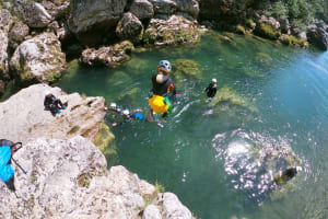 Aquatic hike in the Pas de Soucy, Gorges du Tarn