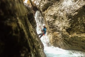 Sportlicher Canyoning-Ausflug im Strindenbach, Tannheimer Tal