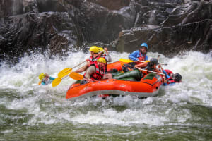 Descente du Zambèze en rafting depuis les chutes Victoria, Victoria Falls