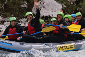 Rafting down the Soča from Bovec