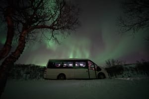 Tour des aurores boréales en minibus depuis Tromsø