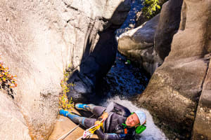 Descent of the Fleur Jaune Canyon in Cilaos, Reunion Island