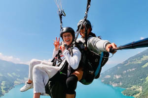 Tandem Paragliding Flight above Interlaken