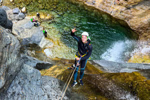 Descent of the Bras Rouge Canyon in Cilaos, Reunion Island