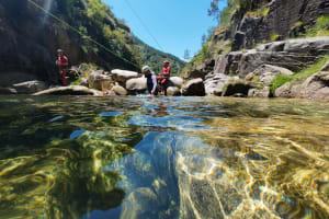 Canyoning down the Rio Teixeira in Serra da Freita, Arouca Geopark