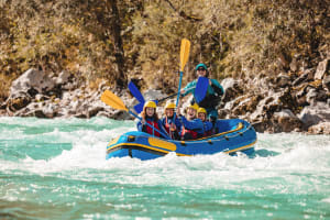 Wildwasser-Rafting auf dem Fluss Soča in Bovec