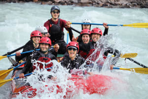 Guided whitewater rafting excursion down the Sunwapta River from Jasper