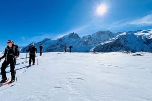 Randonnée en raquettes près de La Grave, La Meije