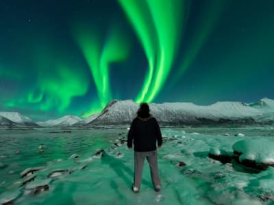 Aurora boreal desde Sortland en Vesterålen