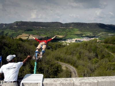 Bungee-Jumping vom Viaduc de Culan (55m) bei Bourges