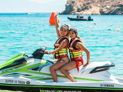 Excursión privada guiada en moto acuática desde la playa Super Paradise de Mykonos