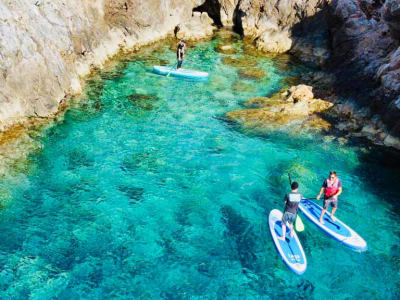 Excursión guiada de paddle surf a la Isla de Alcanada, Mallorca