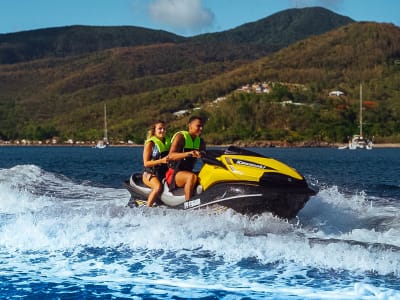 Jet ski tour around the Cousteau Reserve in Guadeloupe