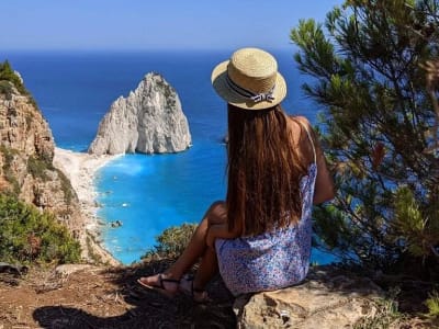 Excursion au coucher du soleil au belvédère de Myzithres et aux grottes d'Agalas-Damiano à Zante