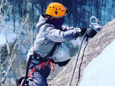 Winter Via Ferrata with zipline on Mont Catherine, Laurentides