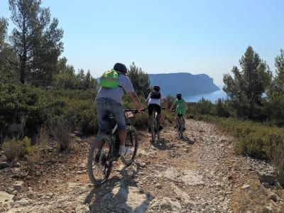 Alquiler de bicicletas eléctricas de montaña en el Parque Nacional de las Calanques con guía virtual