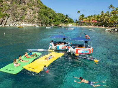 Donut BBQ Boat Rental in Les Saintes at Terre-de-Haut, Guadeloupe