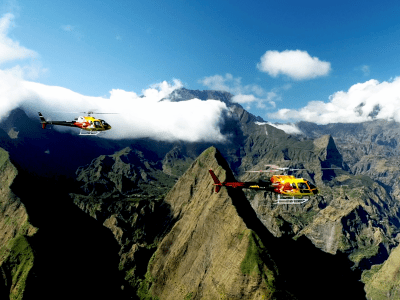 Helicopter Flight over the Cirques and Volcanoes of Reunion Island