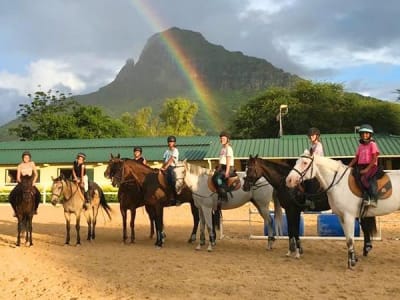 Clases de equitación en Cascavelle, cerca de Flic en Flac en Mauricio