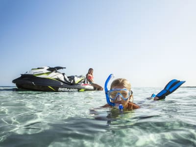 Jet ski excursion from Cala Bassa to Cala Salada, Ibiza