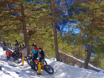 Randonnée en fat bike au col de l'Izoard, près de Briançon