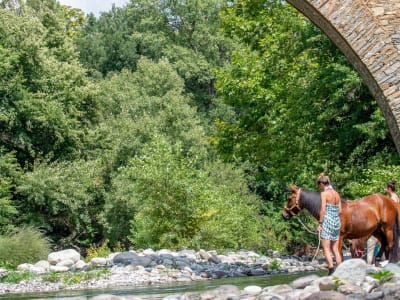 Reiten an den Ufern des Flusses Tavignanu, Corte