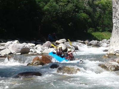 Kanu-Rafting auf dem Fluss Var bei Nizza