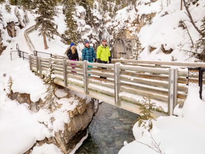 Paseo sobre hielo en los cañones Johnston y Marble desde Banff, cerca de Calgary