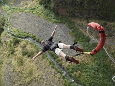 Bungee-Jumping von der Brücke Bras de la Plaine (110m), Insel Réunion