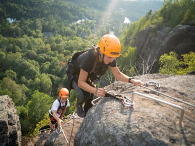 Klettersteig von Cap Beauséjour in Sainte-Agathe-des-Monts, in den Laurentianern