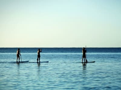 Stand Up Paddle-Verleih am Strand von Perivolos, Santorin