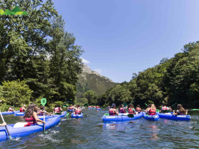 Canoeing down the Sella River from Ribadesella