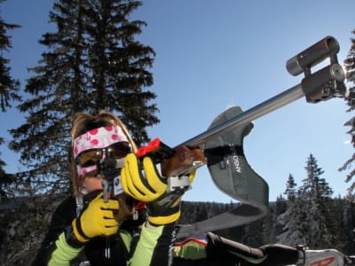 Initiation au biathlon à St-Lary-Soulan dans les Pyrénées