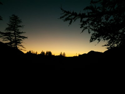 Snowshoeing under the stars in Mercantour national park