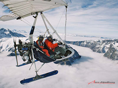 Tilting microlight first flight over Alpe d'Huez